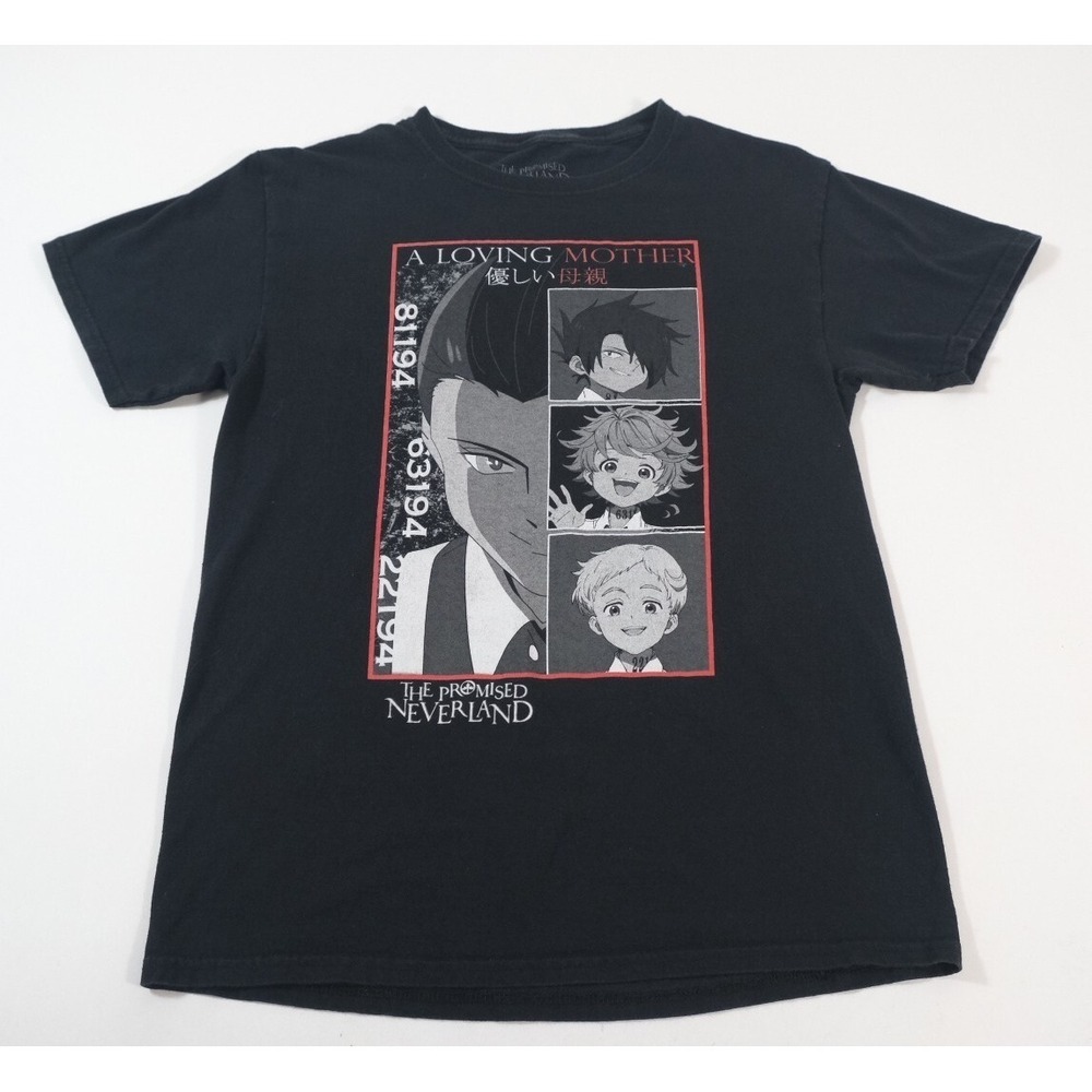 The Promised Neverland T-Shirt Mens Small Black Anime Graphic Short Sleeve Tee